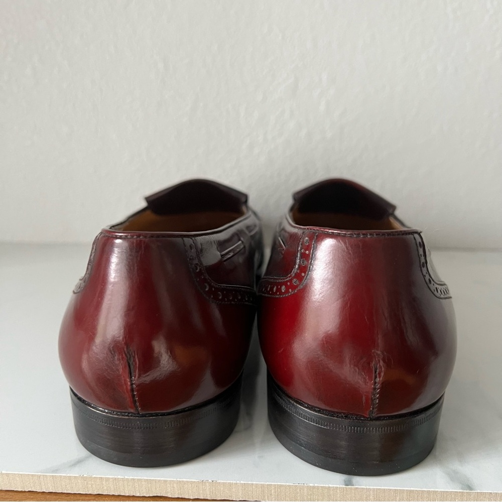 Salvatore Ferragamo Mens Lucas Kiltie Tassel Loafers Size 11 Oxblood Leather - Picture 4 of 9